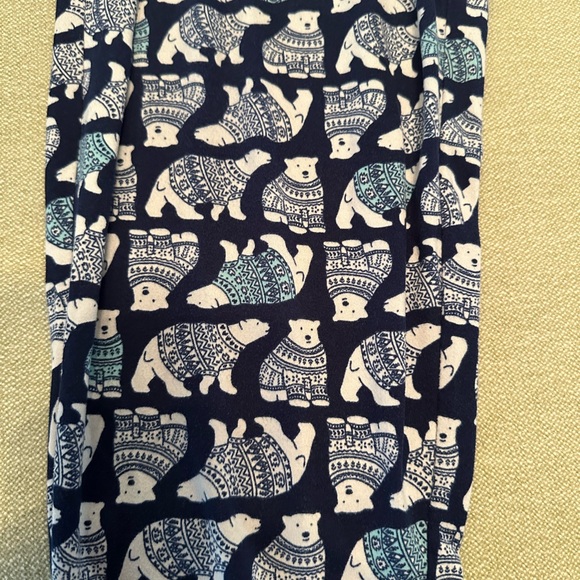 Navy Blue ladies Pajamas with Bear Print - Picture 3 of 4